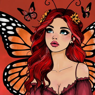 butterfly fairy realistic girl