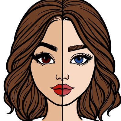 realistic girl split half