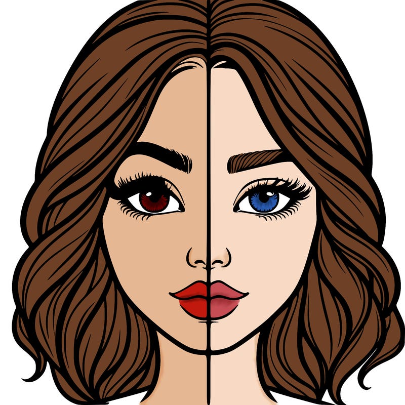 realistic girl split half