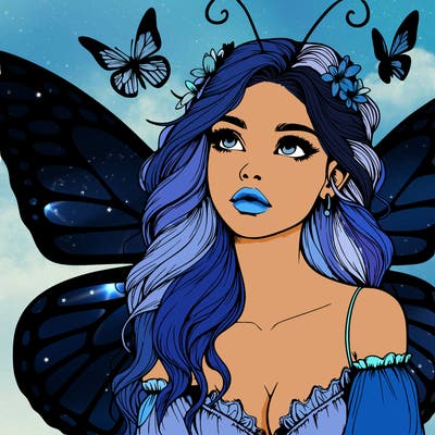 butterfly fairy realistic girl
