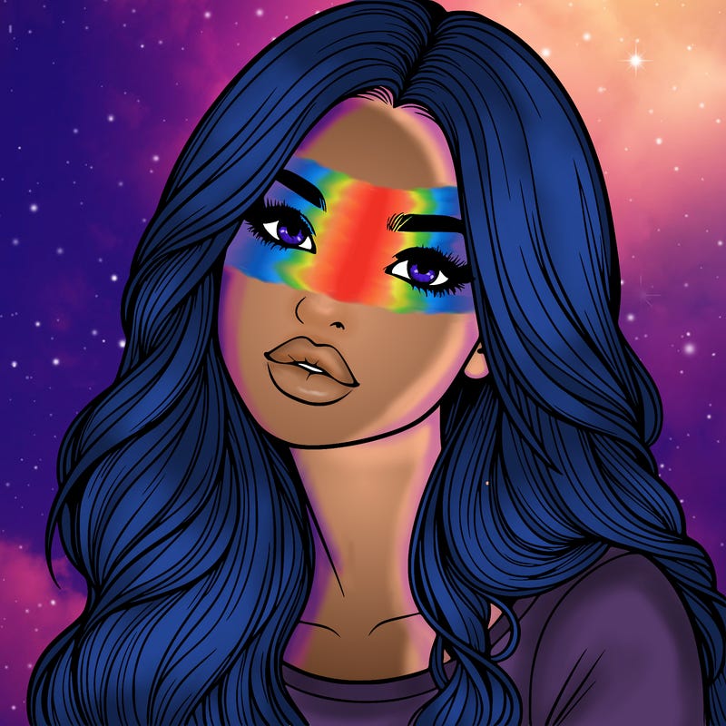 realistic girl with hair on her hair and lips