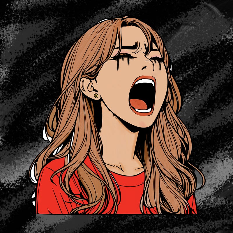 screaming realistic, girl