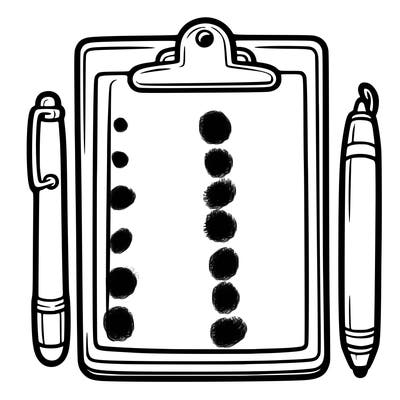 blank clip board with pen