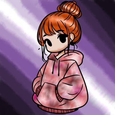 girl with a bun and a oversized hoodie