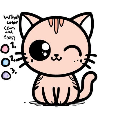 super simple cute kitten with one eye