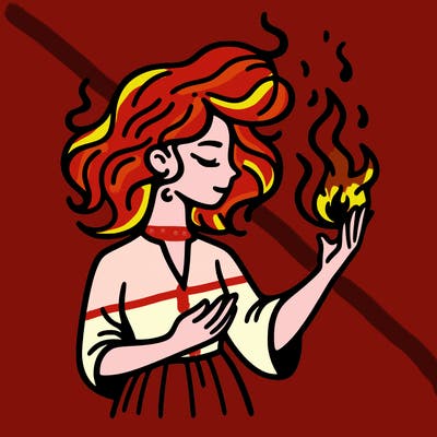 woman with fire
