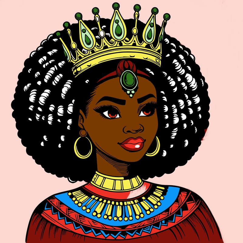 black african queen realistic