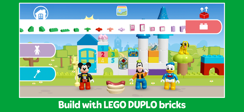 LEGO® DUPLO® Disney - Mickey Mouse, Goofy y Donald Duck en una escena de construcción de LEGO DUPLO