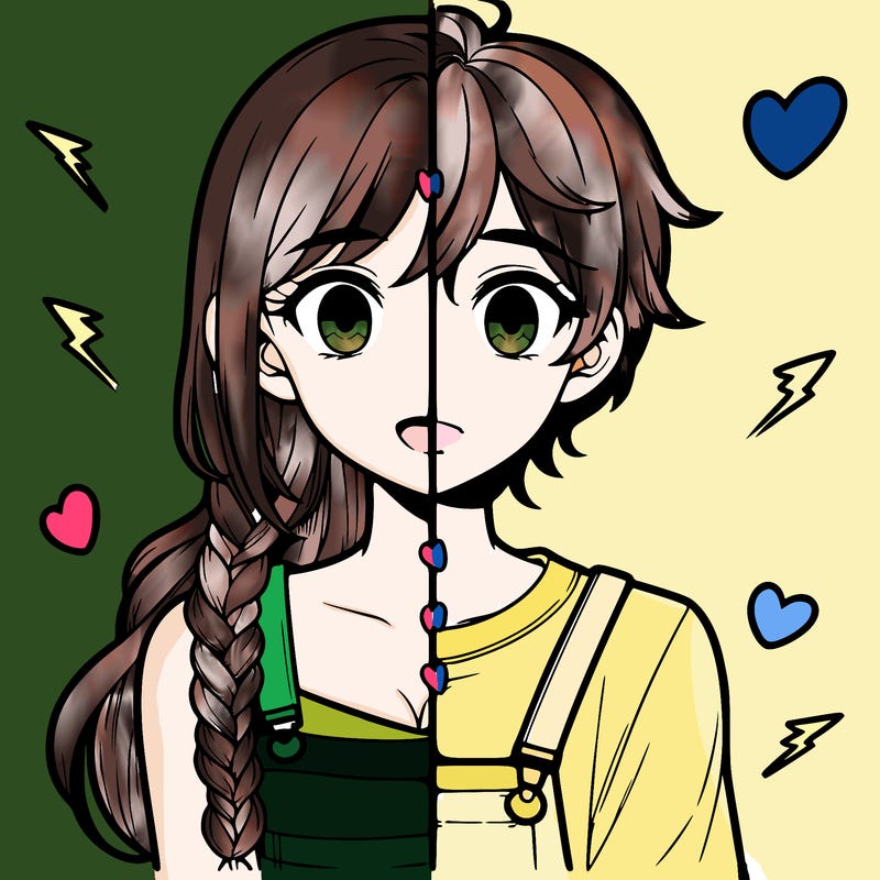 realistic girl boy split