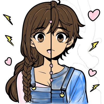 realistic girl boy split