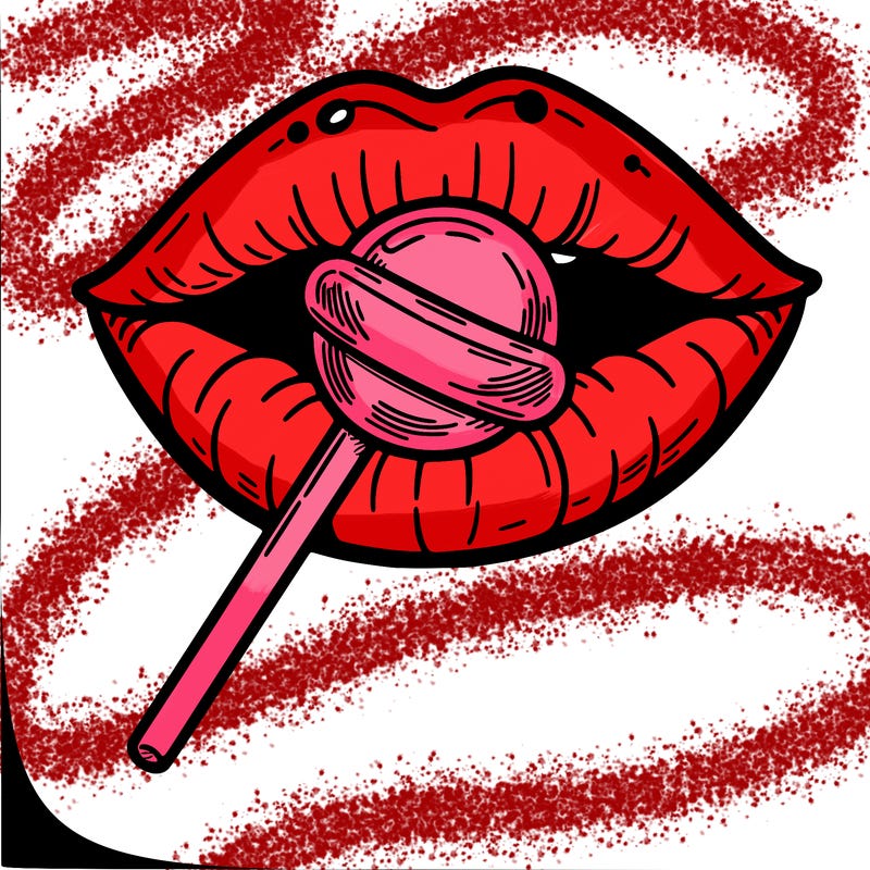 lips with a lollipop