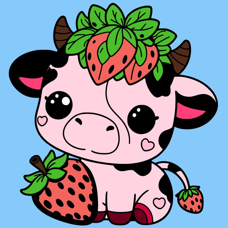 cute strawberry cow