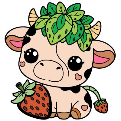 cute strawberry cow