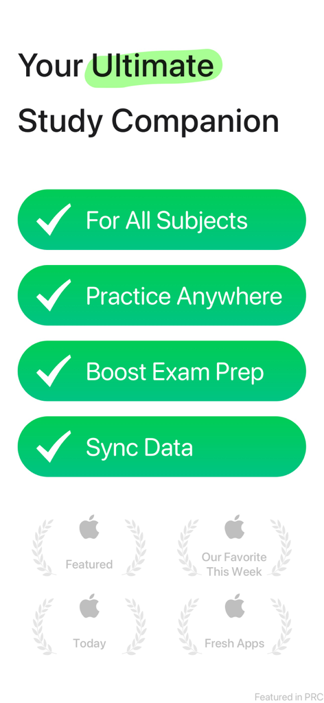 Promotion pour WinkNotes mettant en avant ses fonctionnalités d'étude clés et les récompenses de l'App Store.
