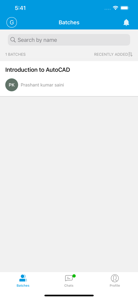 PTS CAD EXPERT - Interfaz de la aplicación PTS CAD EXPERT que muestra el listado de lotes de Introducción a AutoCAD.