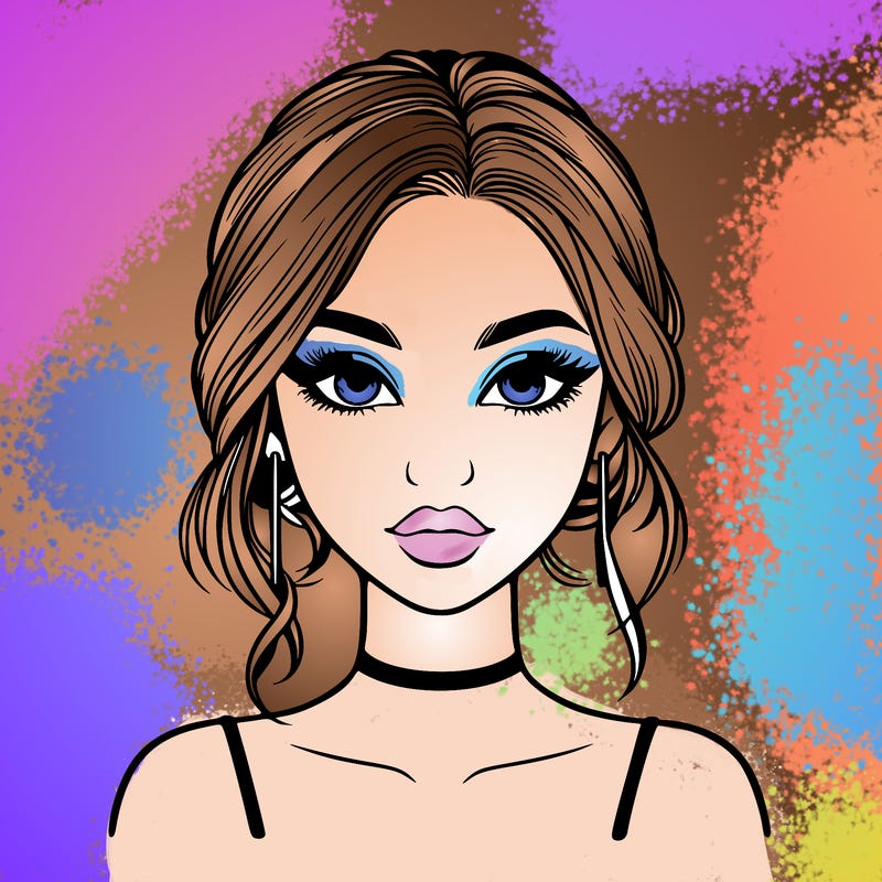 realistic girl with makeup on