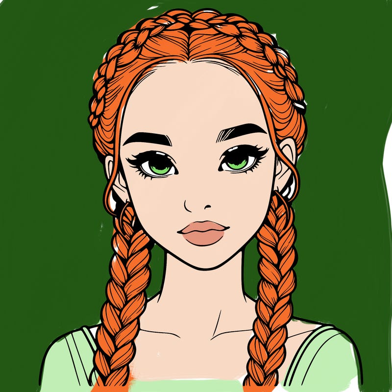 realistic girl with braids