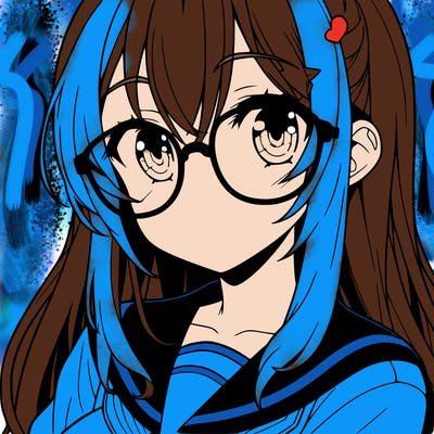 anime girl with glasses