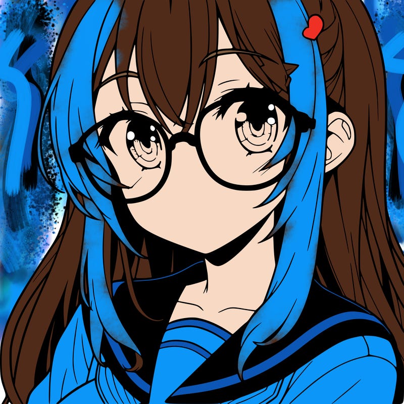 anime girl with glasses