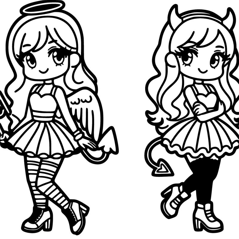 angel and devil girls that are freinds