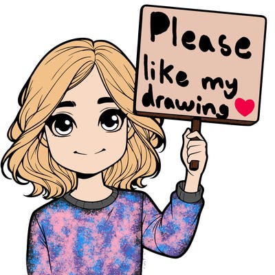 realistic girl holding up a sign