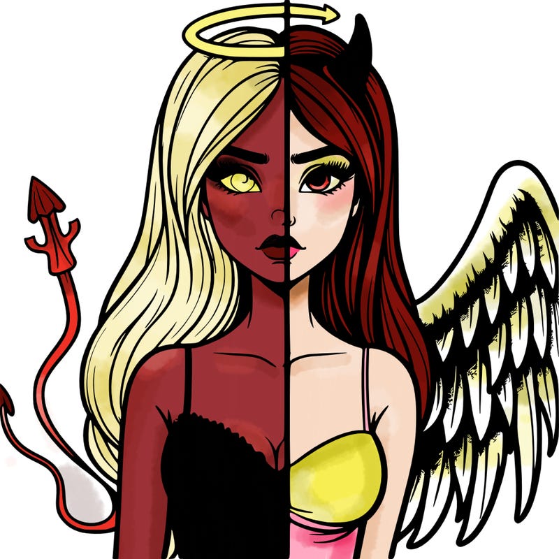 devil vs angel realistic girl