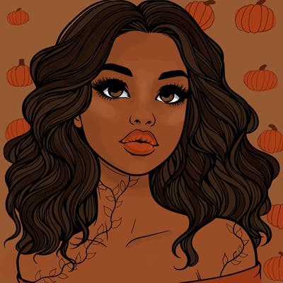 realistic girl with wavy hair and lips