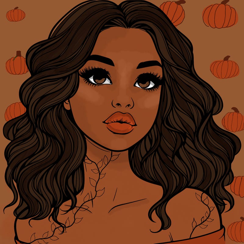 realistic girl with wavy hair and lips