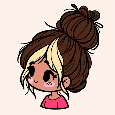 girl with messy bun