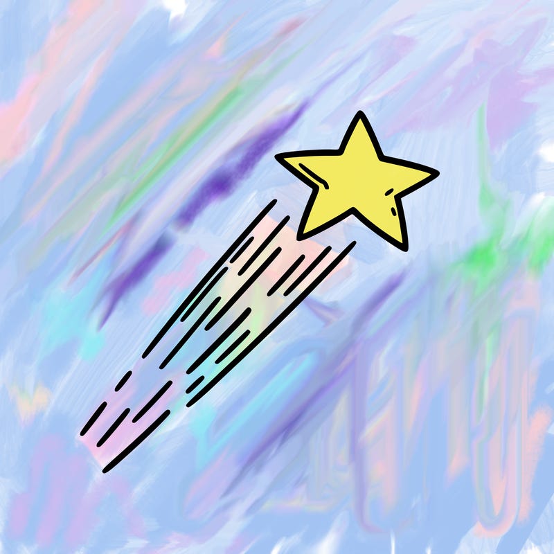a shooting star in the sky