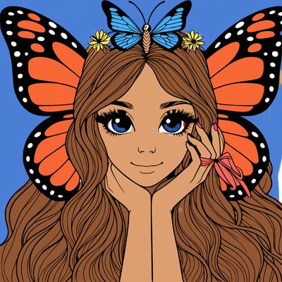 butterfly realistic girl