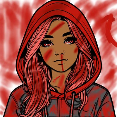 realistic girl with a hoodie