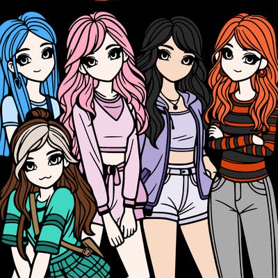 a group of teenage girls