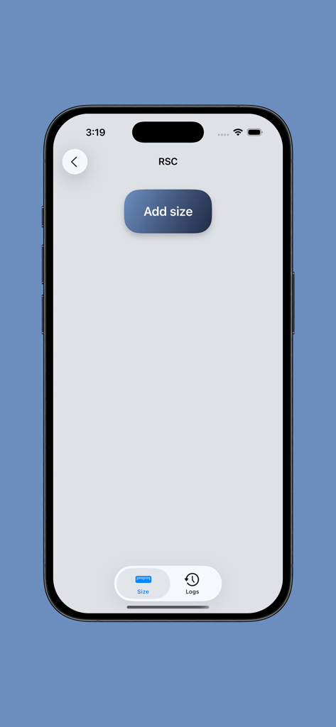 BoxMaster - BoxMaster app interface for RSC box style showing the Add size button for technical calculations.