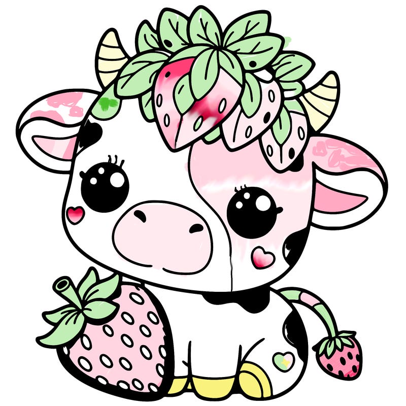 cute strawberry cow
