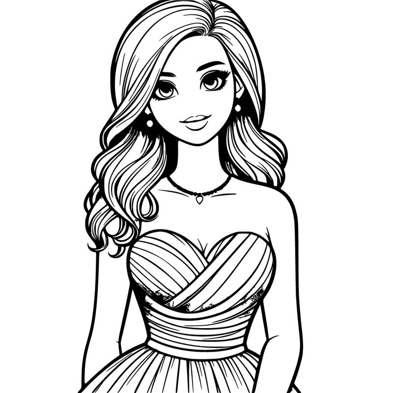 realistic girl in prom dress