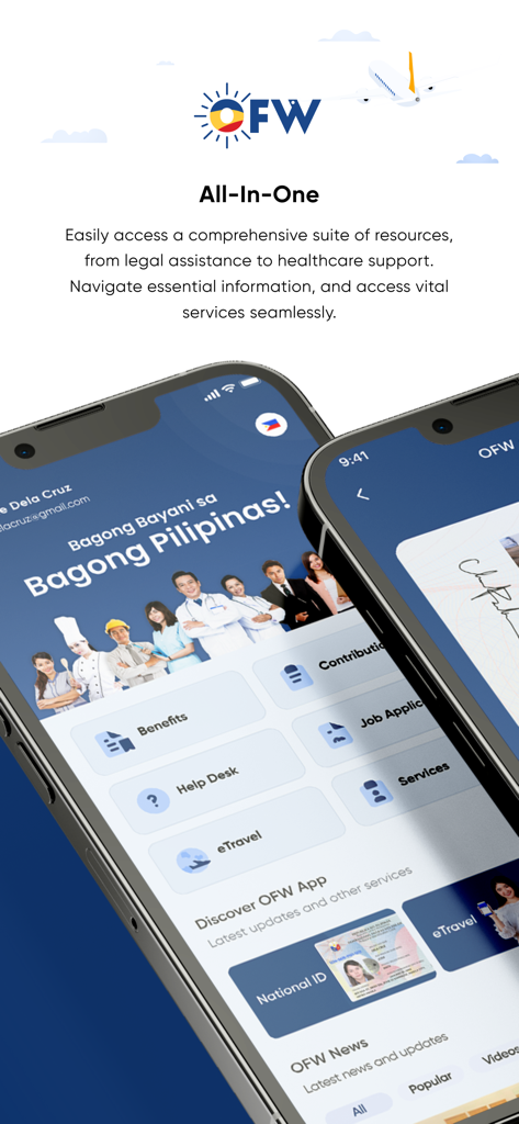 OFW App - OFW App showing various services for overseas Filipino workers