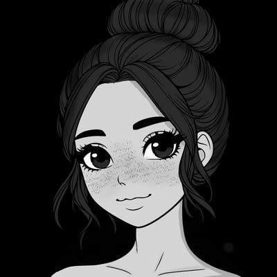 realistic pretty girl with hair in bun