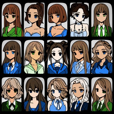 girls that look diffrent anime