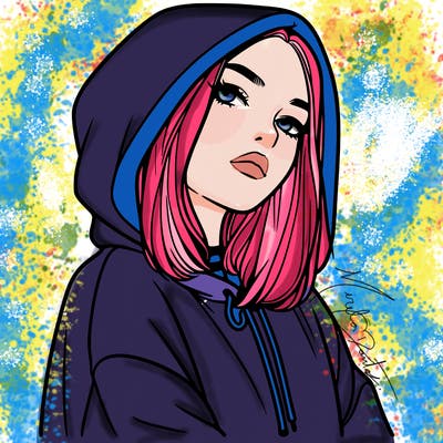 a realistic girl in a hoodie