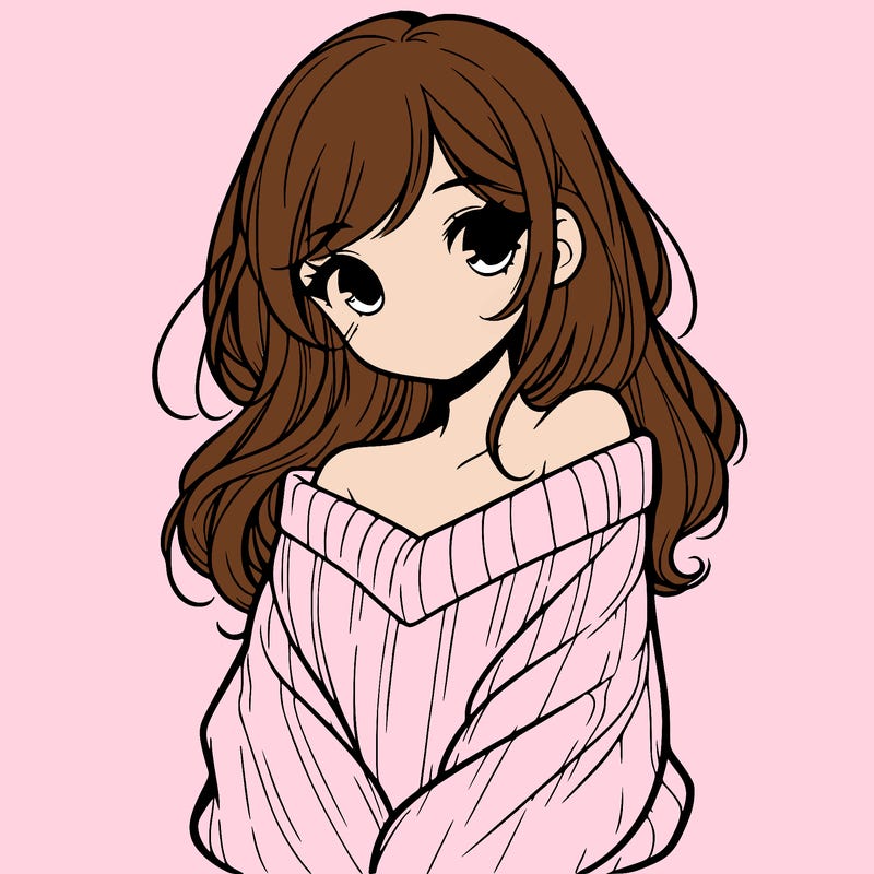 shy pretty girl wearing a sweater that is falling off one shoulder portrait