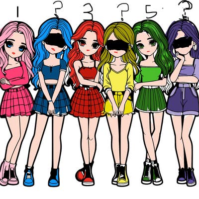 a group of girls realistic