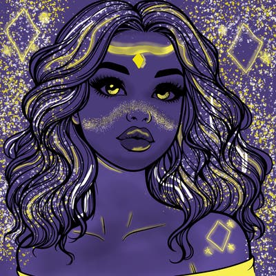 realistic girl with wavy hair and lips