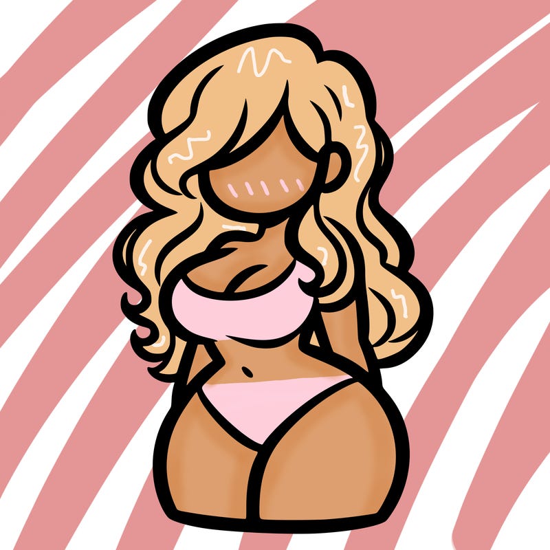 curvy woman with hair