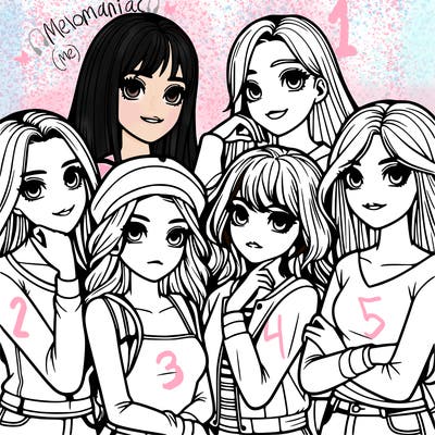 a group of girls realistic