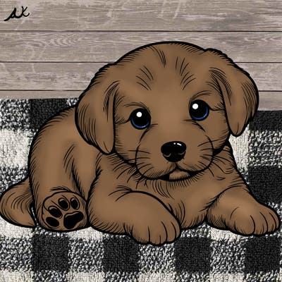 a cute realistic puppy