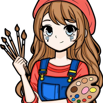 a teenage painter girl