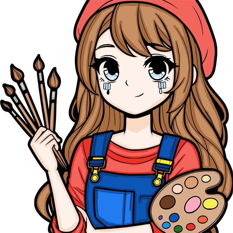 a teenage painter girl