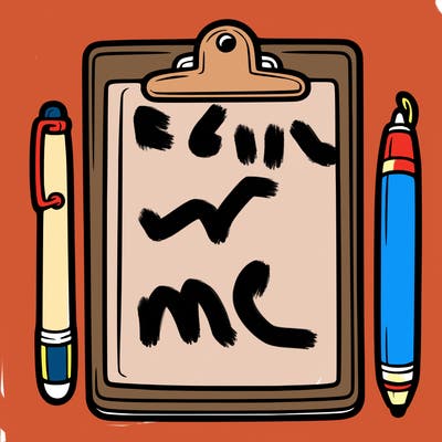 blank clip board with pen