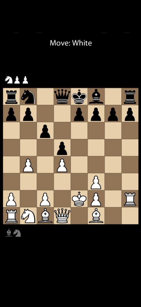 Chess Online With Friends Game - 모바일 장치에서 진행 중인 경기를 보여주는 클래식 디지털 체스판